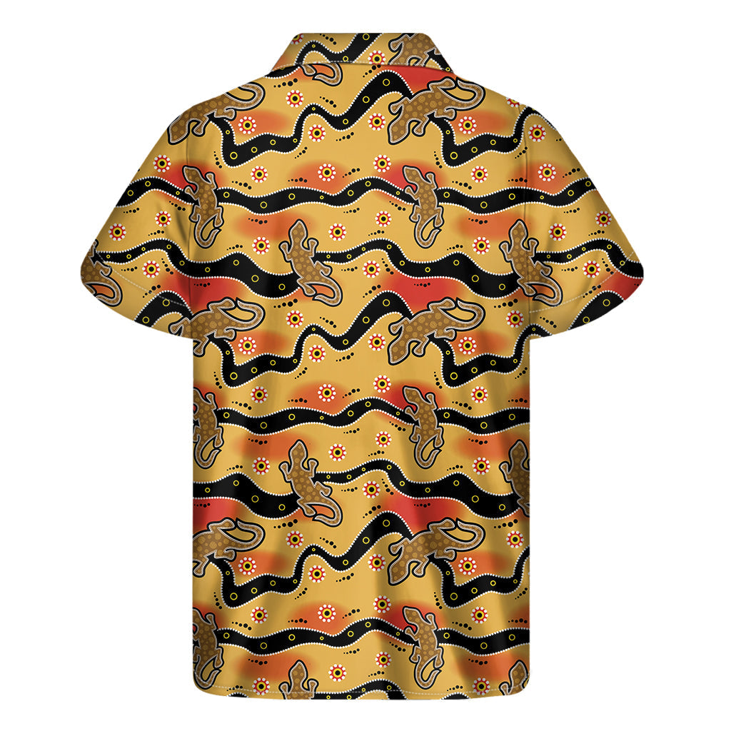 Aboriginal Lizard Pattern Hawaiian Short Sleeve Shirt for Men - 2
