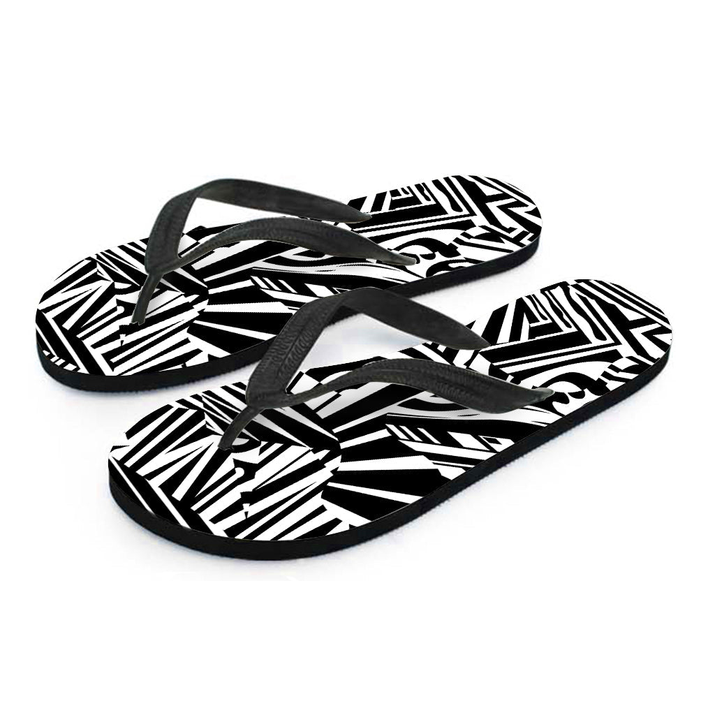 Hawaiian Dazzle: Abstract Pattern Print Flip Flops and Matching Outfit - 2