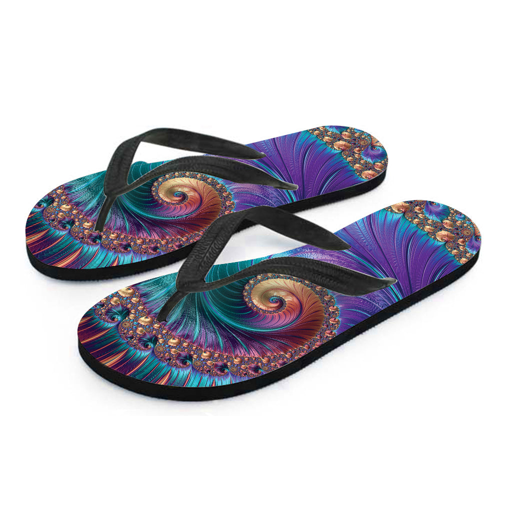 Abstract Fractal Hawaiian Flip Flop Ensemble: A Stylish Addition to Your Hawaiian Outfit - 2