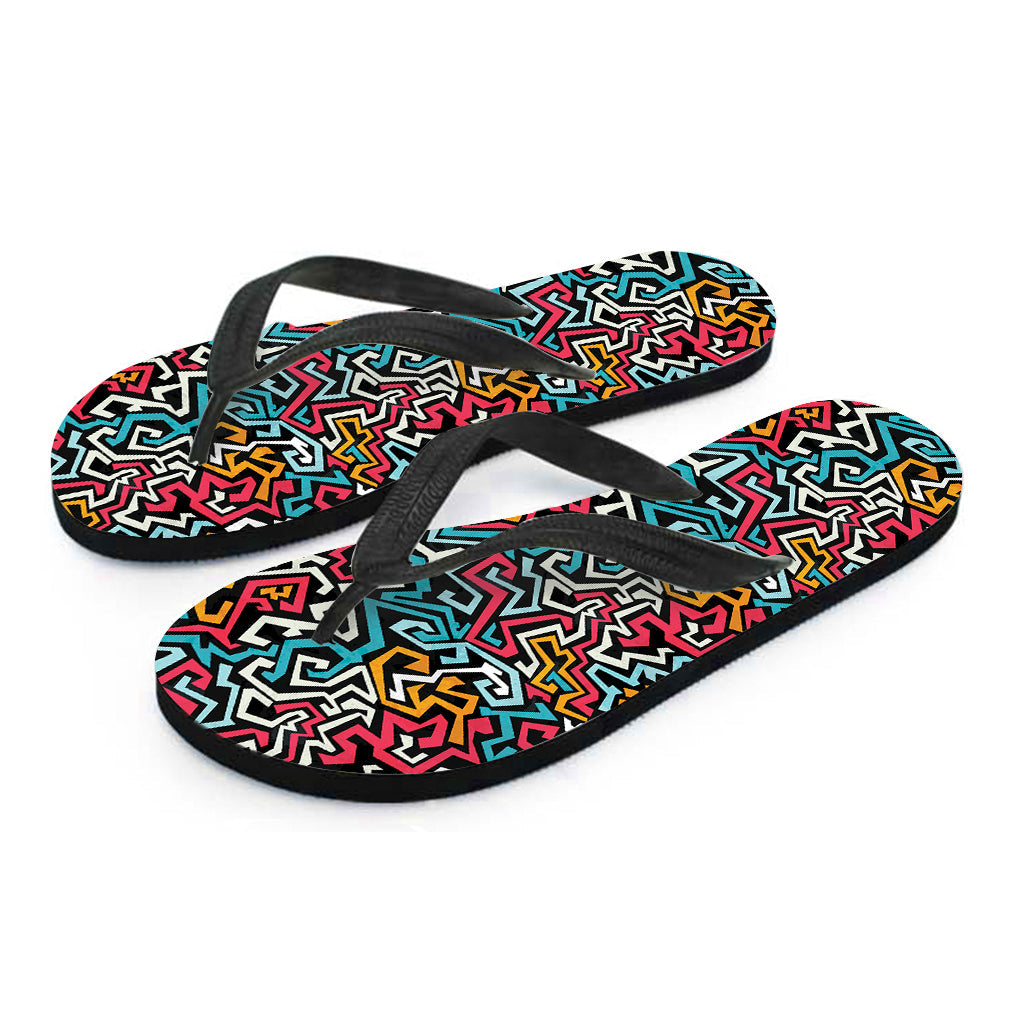 Tropical Vibes: Abstract Funky Pattern Hawaiian Flip Flops - 2