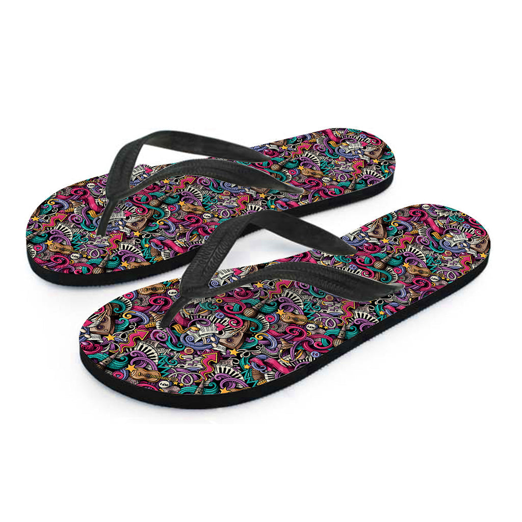Groove in Style with Abstract Music Pattern Hawaiian Flip Flops - 2