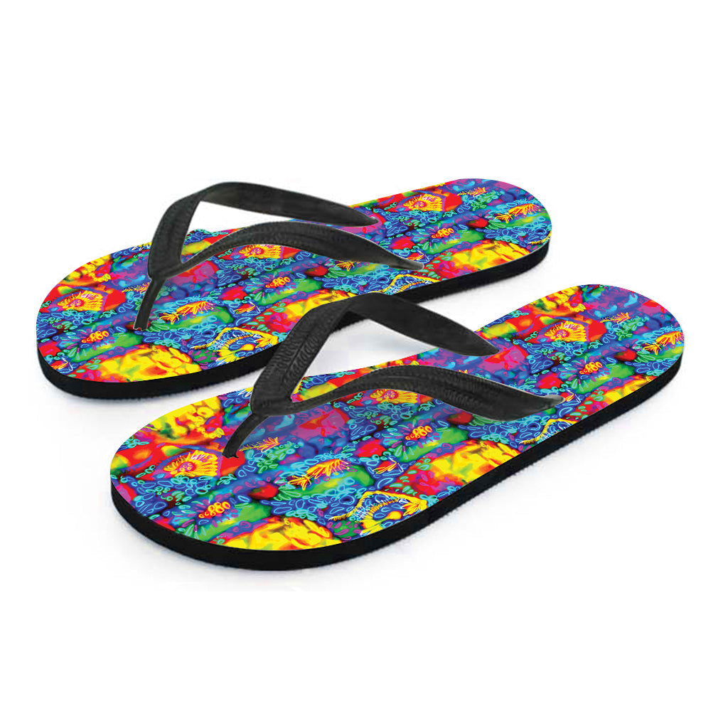 Island Dreamer: Abstract Psychedelic Hawaiian Outfit with matching Flip Flops - 2