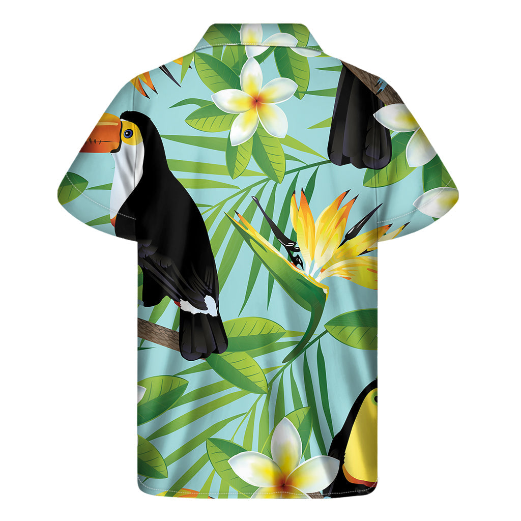 Island Vibes: Aloha Keel-Billed Toucan Print Hawaiian Short Sleeve Shirt - 2