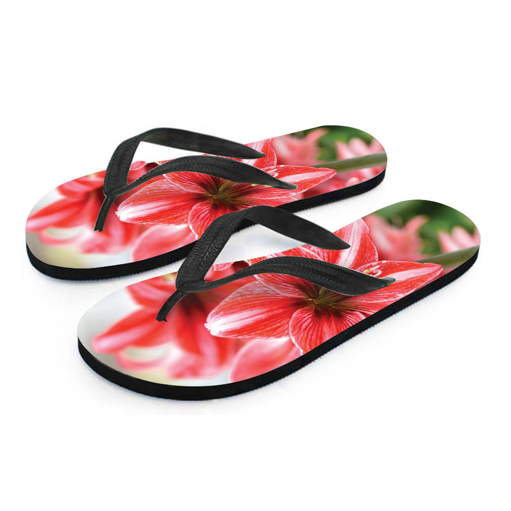 Tropical Paradise: Amaryllis Flower Print Hawaiian Outfit with Matching Flip Flops - 2