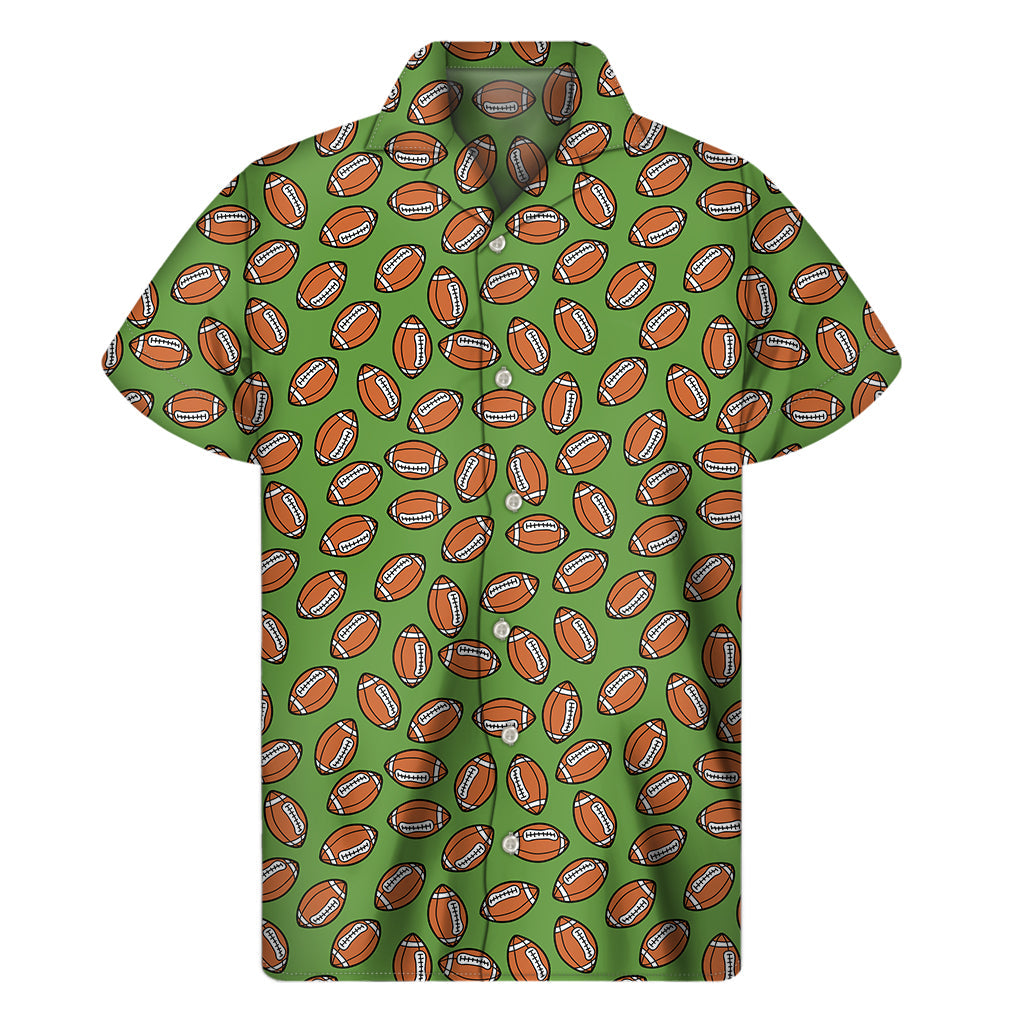 Hawaiian Touchdown: Men's American Football Print Short Sleeve Shirt - 1