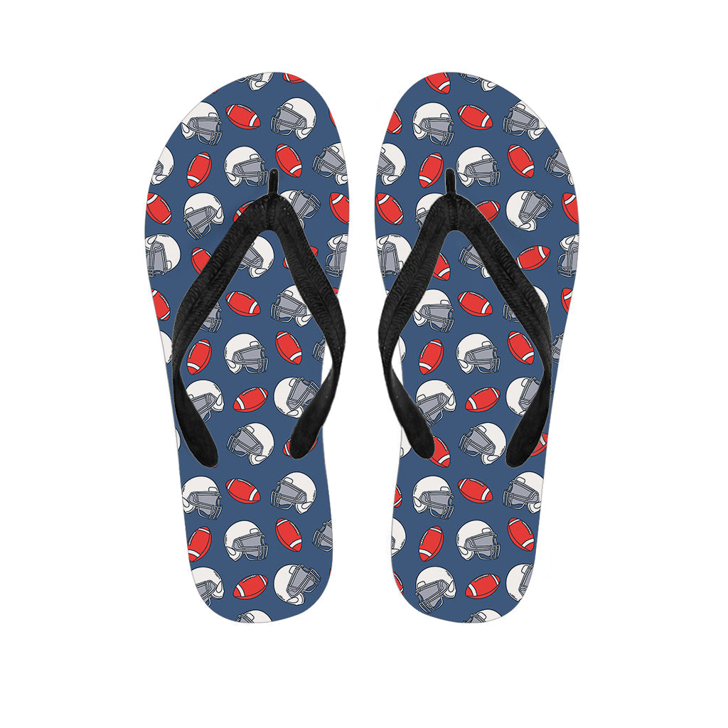 Hawaiian Touch Flip Flops: American Football Pattern Print - 1
