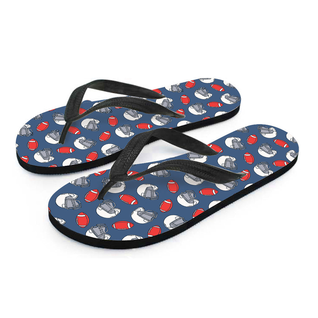 Hawaiian Touch Flip Flops: American Football Pattern Print - 2