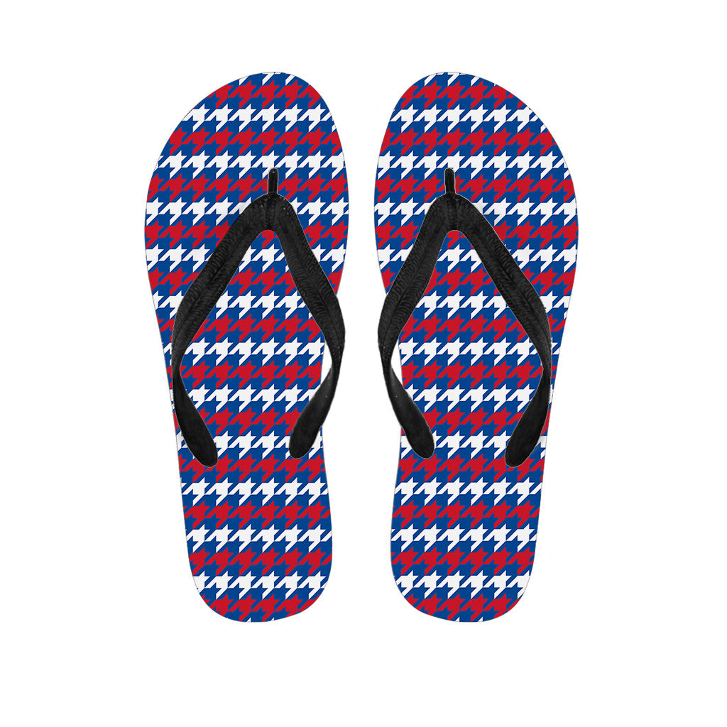 Hawaiian Houndstooth Print Flip Flops: The Perfect Luau Accessory - 1