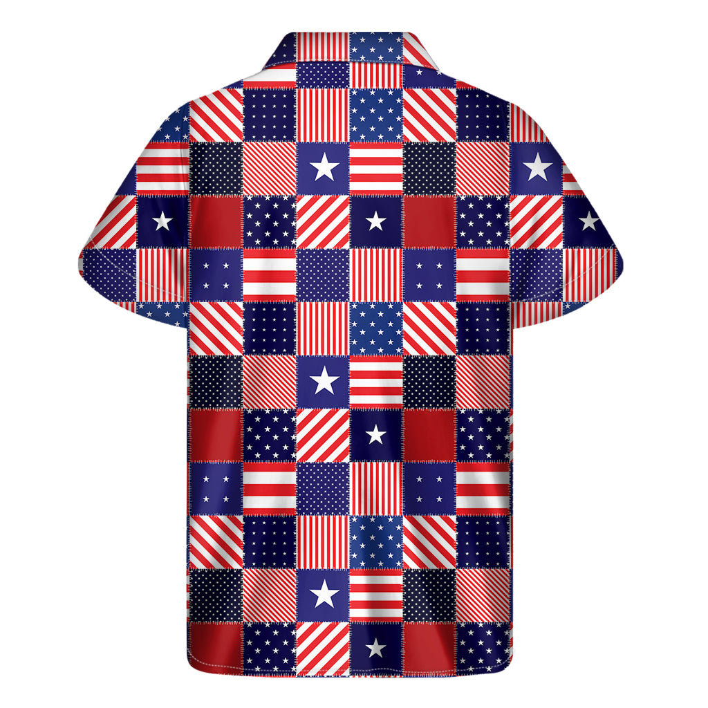 Tropical Vibes: Hawaiian Patchwork Print Men's Short Sleeve Shirt - 2