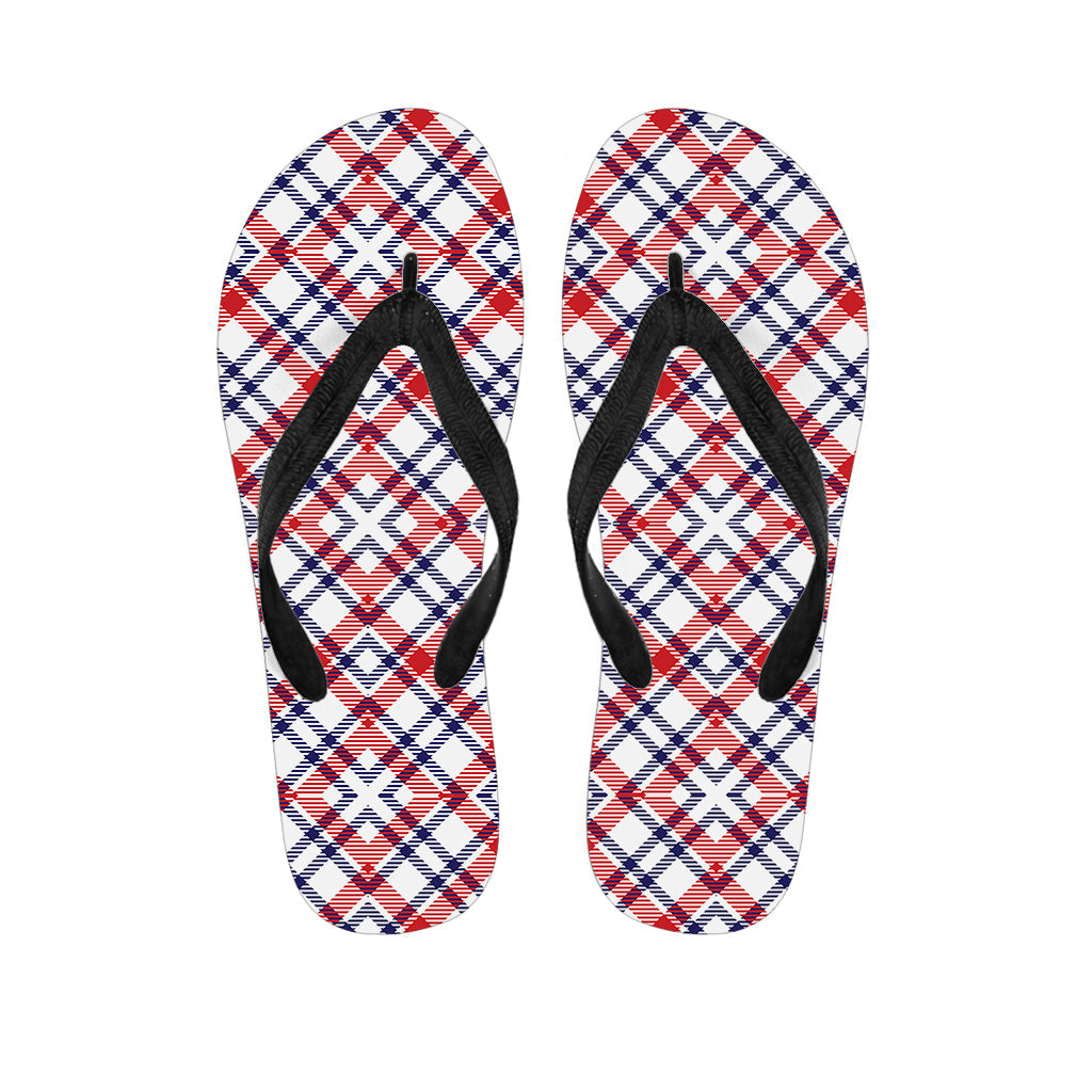 Island Vibes: Hawaiian Plaid Print Flip Flops - 1