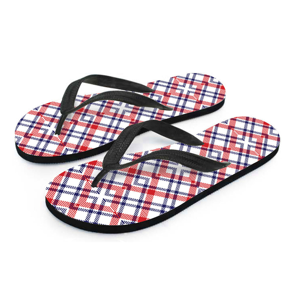 Island Vibes: Hawaiian Plaid Print Flip Flops - 2