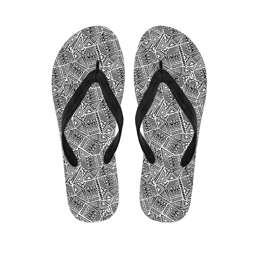 Tropical Paradise Vibes: Ancient Aztec Tribal Pattern Hawaiian Flip Flops - 1