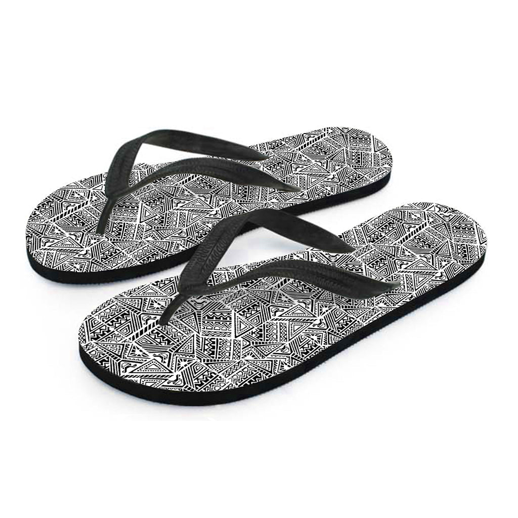 Tropical Paradise Vibes: Ancient Aztec Tribal Pattern Hawaiian Flip Flops - 2