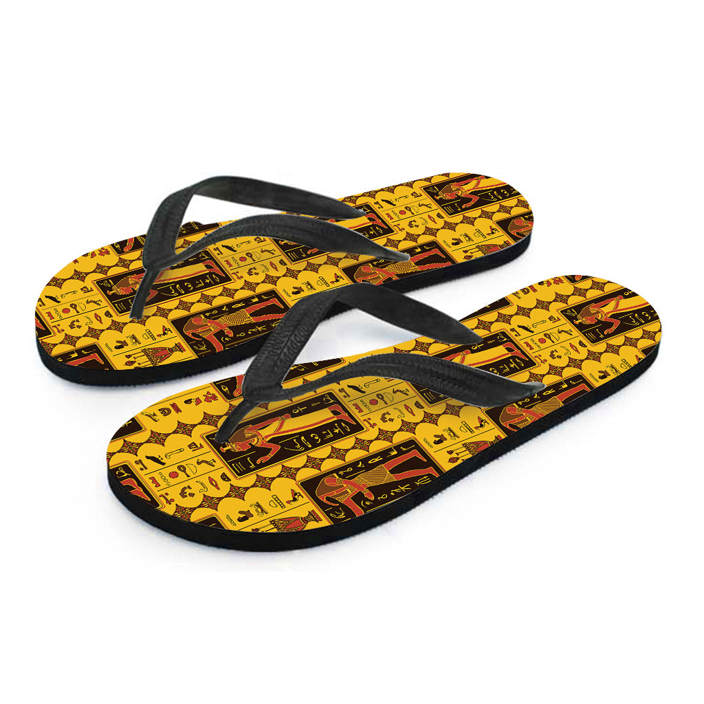 Island Chic: Ancient Egypt Pattern Hawaiian Outfit with Flip Flops - 2
