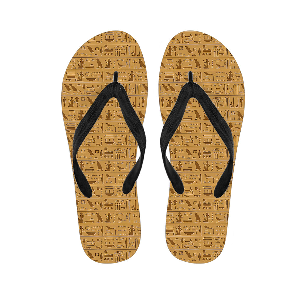 Hawaiian Paradise: Ancient Egyptian Hieroglyphs Print Flip Flops Outfit - 1