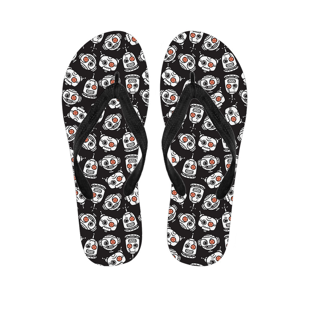 Sizzling Style: Angry Robot Hawaiian Outfit with Pattern Print Flip Flops - 1
