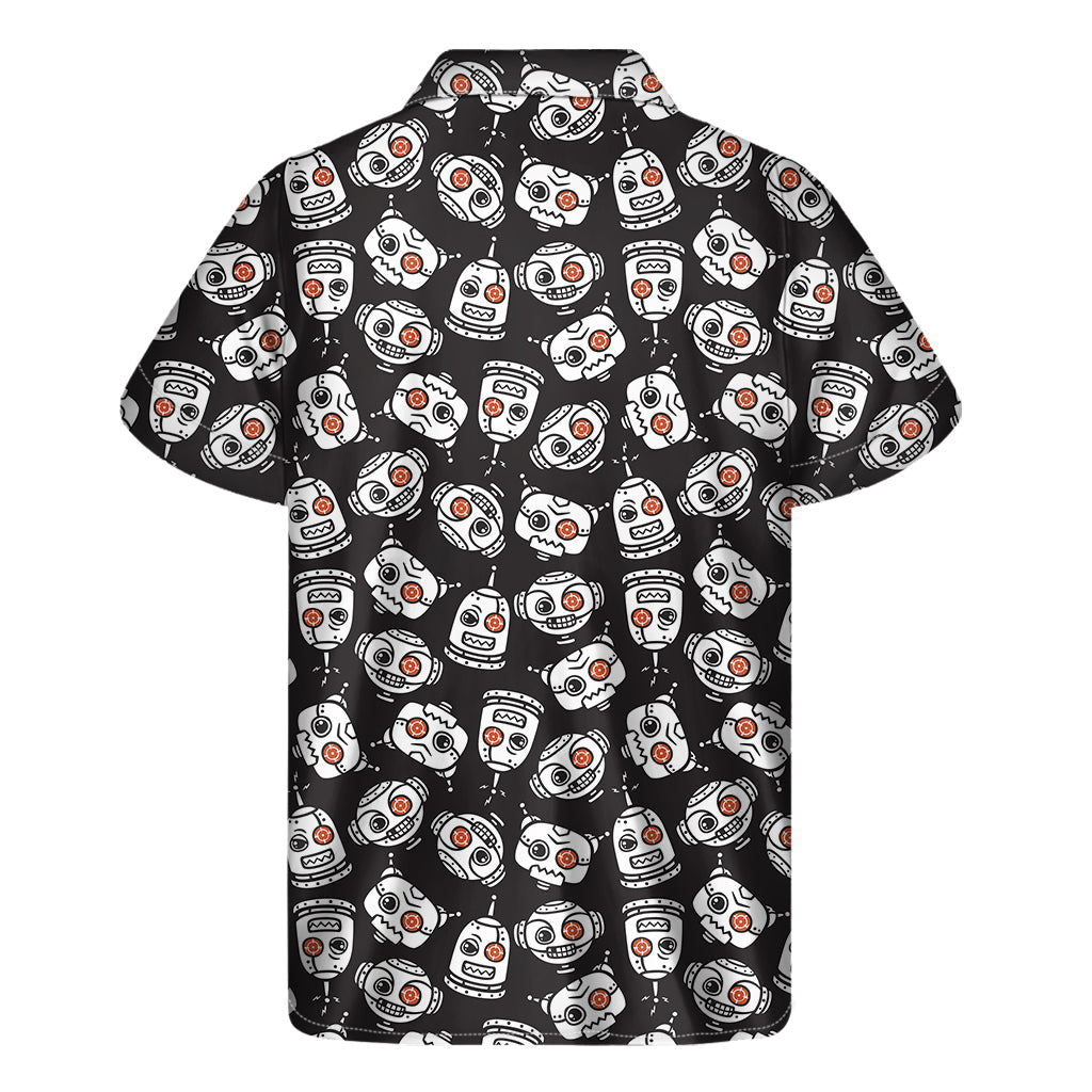 Angry Robot Aloha: Men's Hawaiian Shirt with Short Sleeves - 2