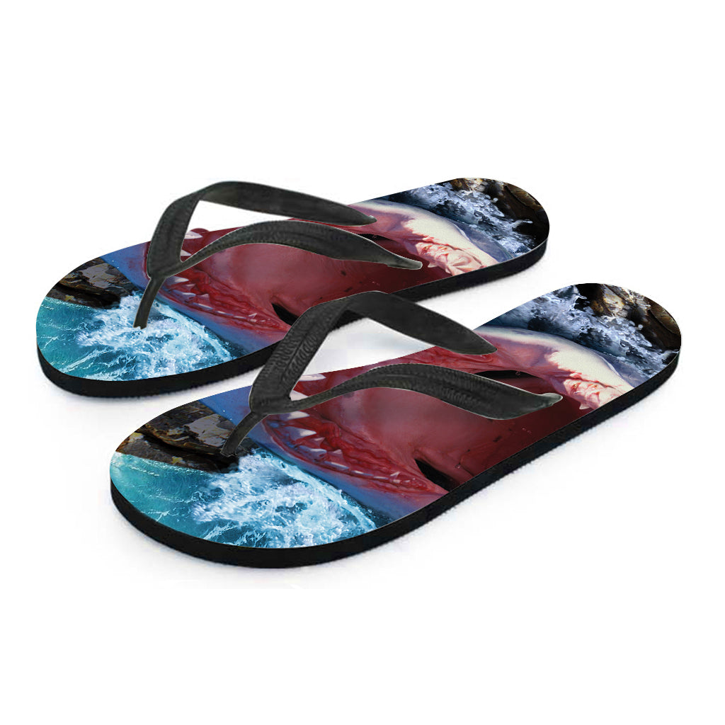 Get into the Aloha Spirit with Angry Shark Print Flip Flops - 2
