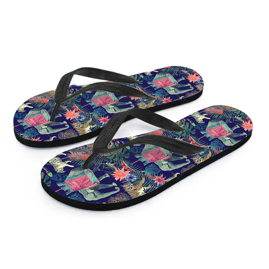 Island Style: Asian Elephant and Tiger Print Flip Flops for Your Hawaiian Outfit - 2