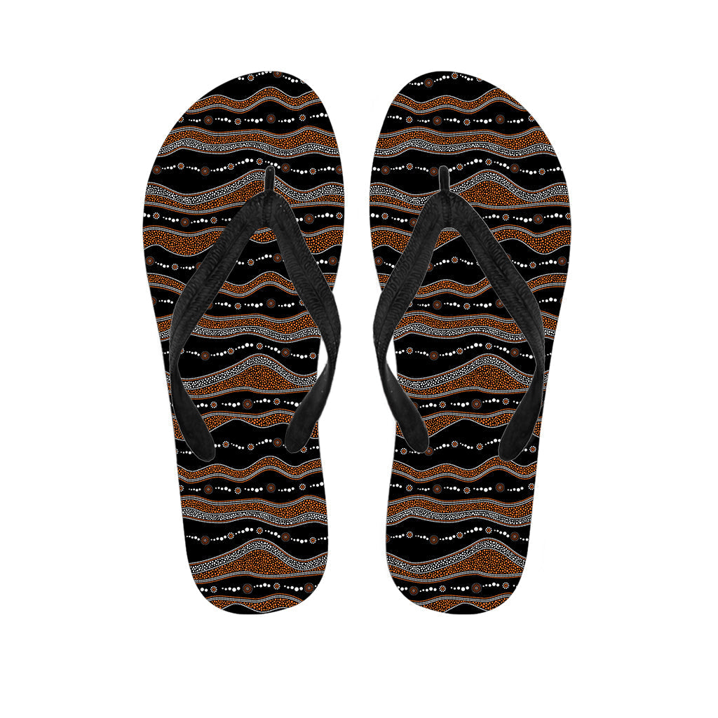 Surf in Style: Hawaiian Outfit with Aboriginal Indigenous Print Flip Flops - 1
