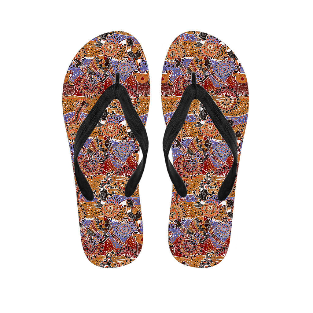 Hawaiian Vibes: Australian Animals Pattern Print Flip Flops - 1