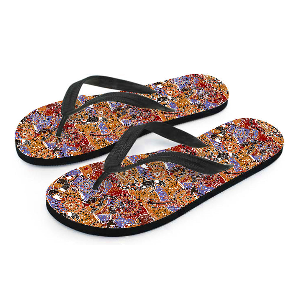 Hawaiian Vibes: Australian Animals Pattern Print Flip Flops - 2