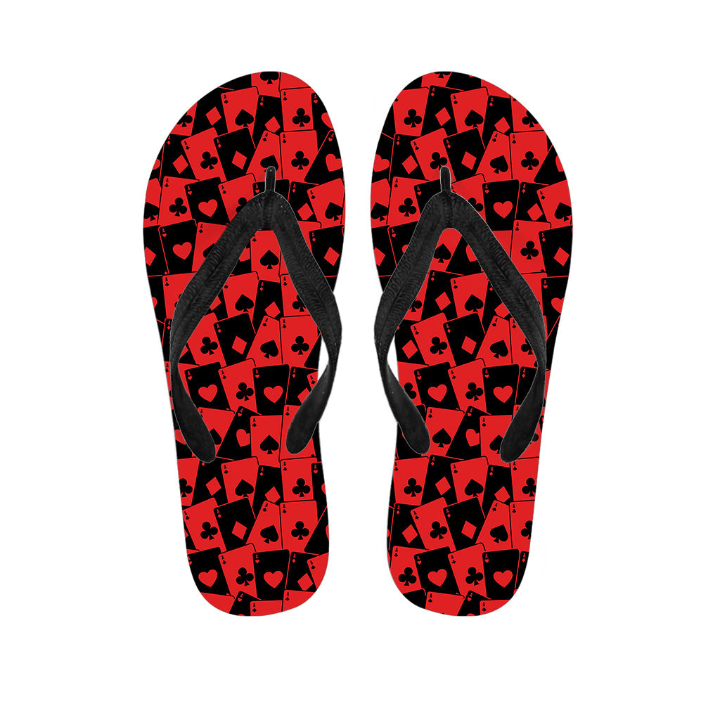 Groovy Casino Card Pattern Flip Flops for Hippies - 1