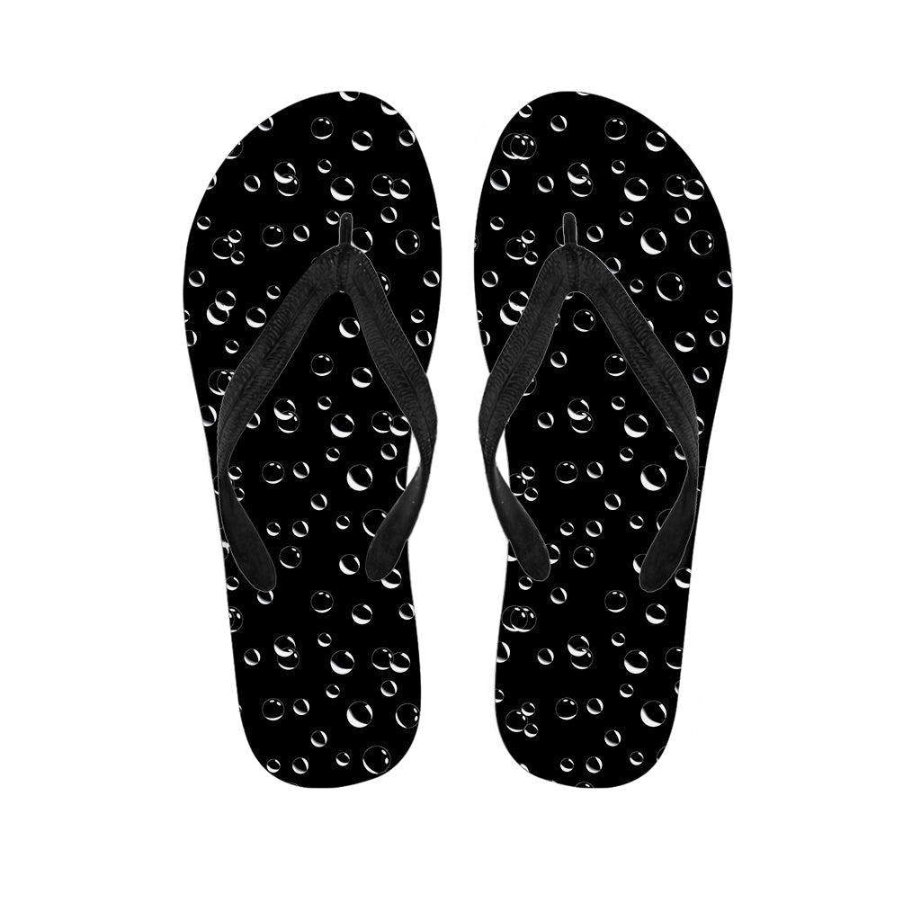 Island Chic: Black and White Bubble Pattern Print Hawaiian Flip Flops - 1