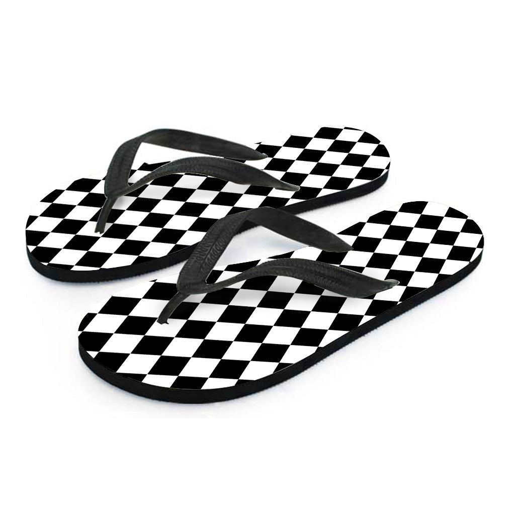 Harlequin Hawaiian Bliss: Black and White Flip Flops - 2