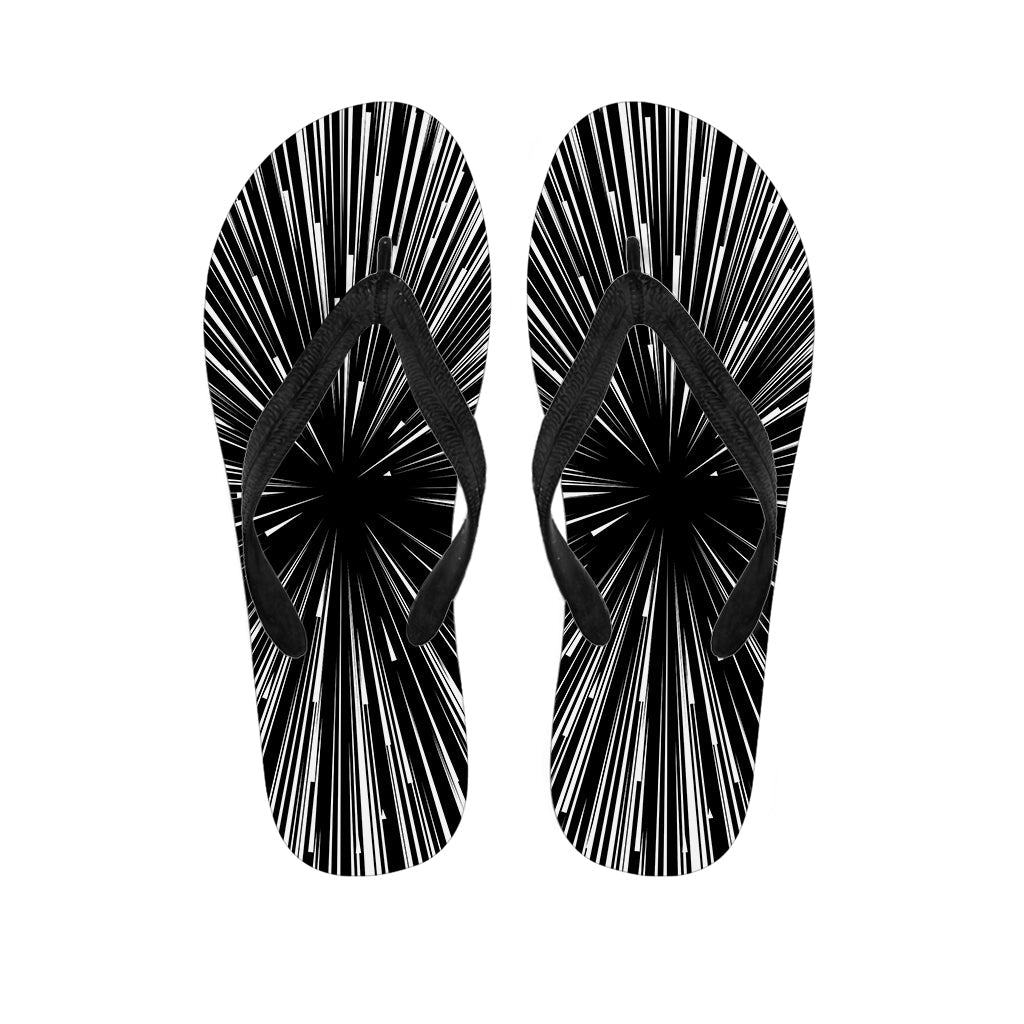 Black and White Hyperspace Print Hawaiian Flip Flops: Complete Your Island Look! - 1