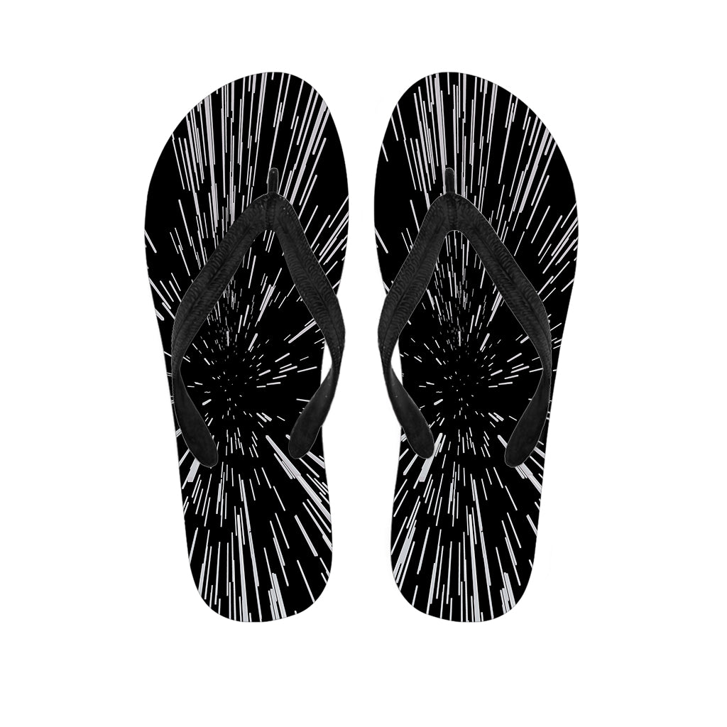 Black and White Lightspeed Hawaiian Flip Flops: Your Stylish Island Ensemble - 1