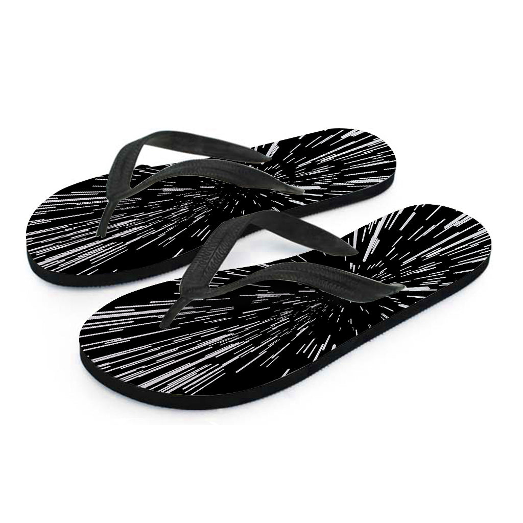 Black and White Lightspeed Hawaiian Flip Flops: Your Stylish Island Ensemble - 2