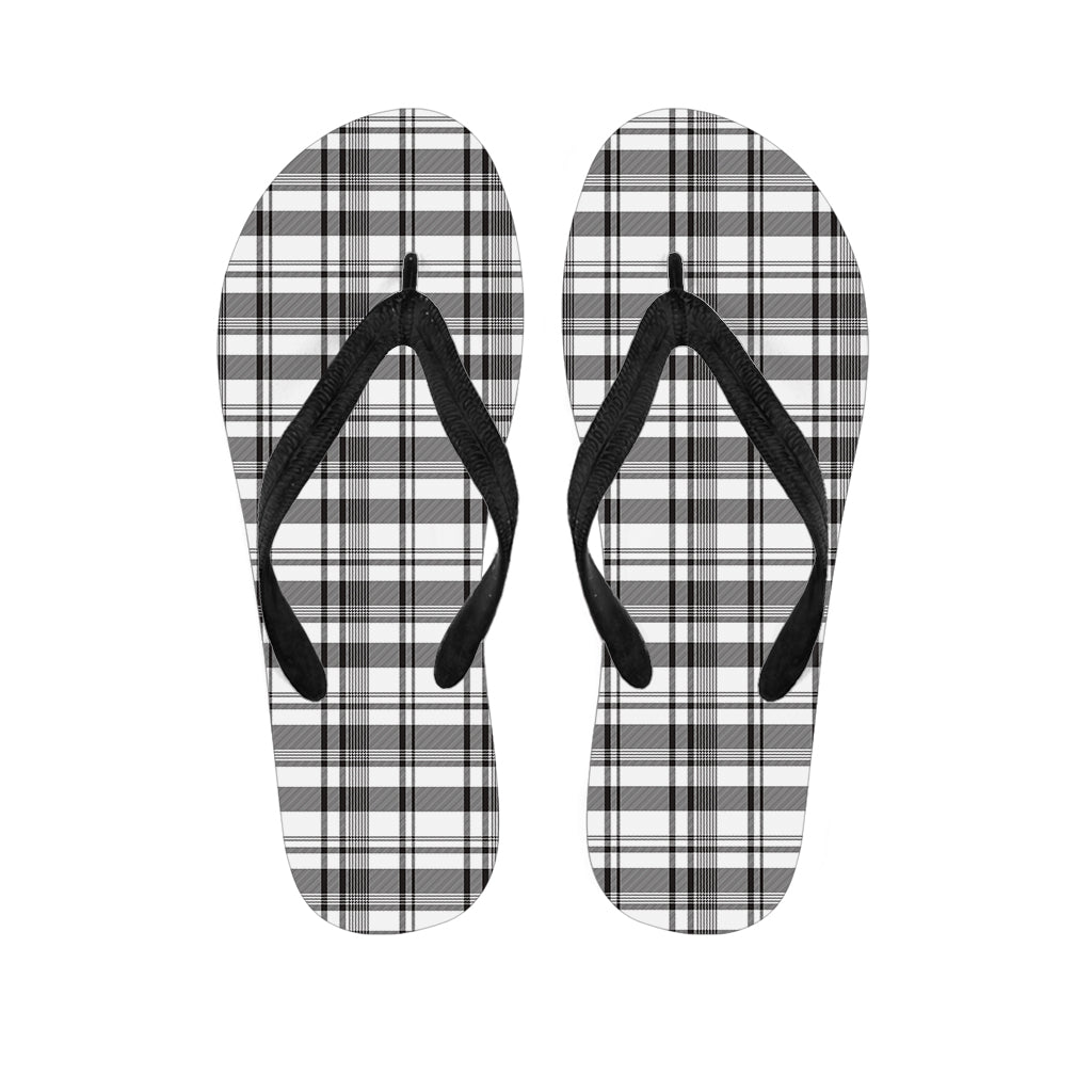 Black and White Madras Pattern Hawaiian Flip Flops: Step Out in Island Style - 1