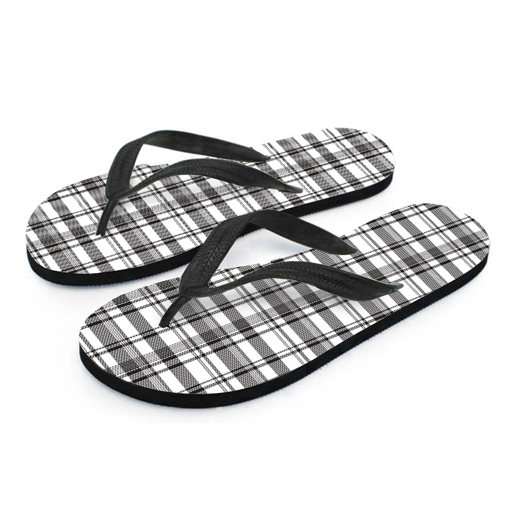 Black and White Madras Pattern Hawaiian Flip Flops: Step Out in Island Style - 2