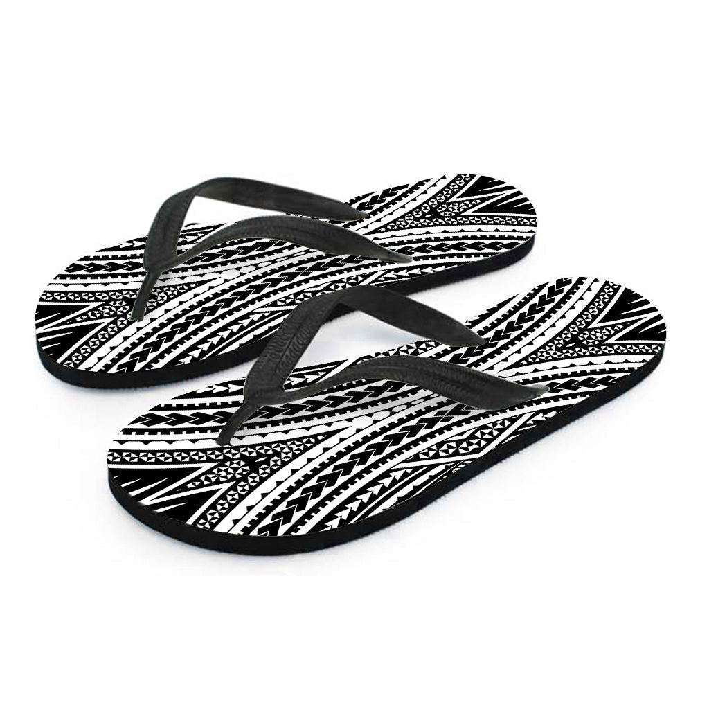 Maori Tattoo Print Hawaiian Flip Flops: Step Out in Style! - 2