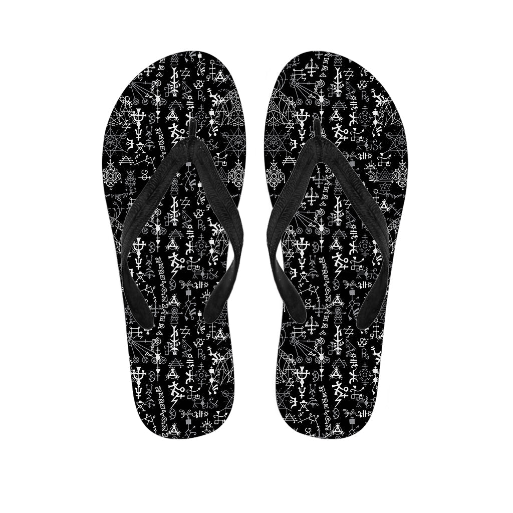 Mystic Wicca Print Hawaiian Flip Flops: Embracing Island Vibes - 1