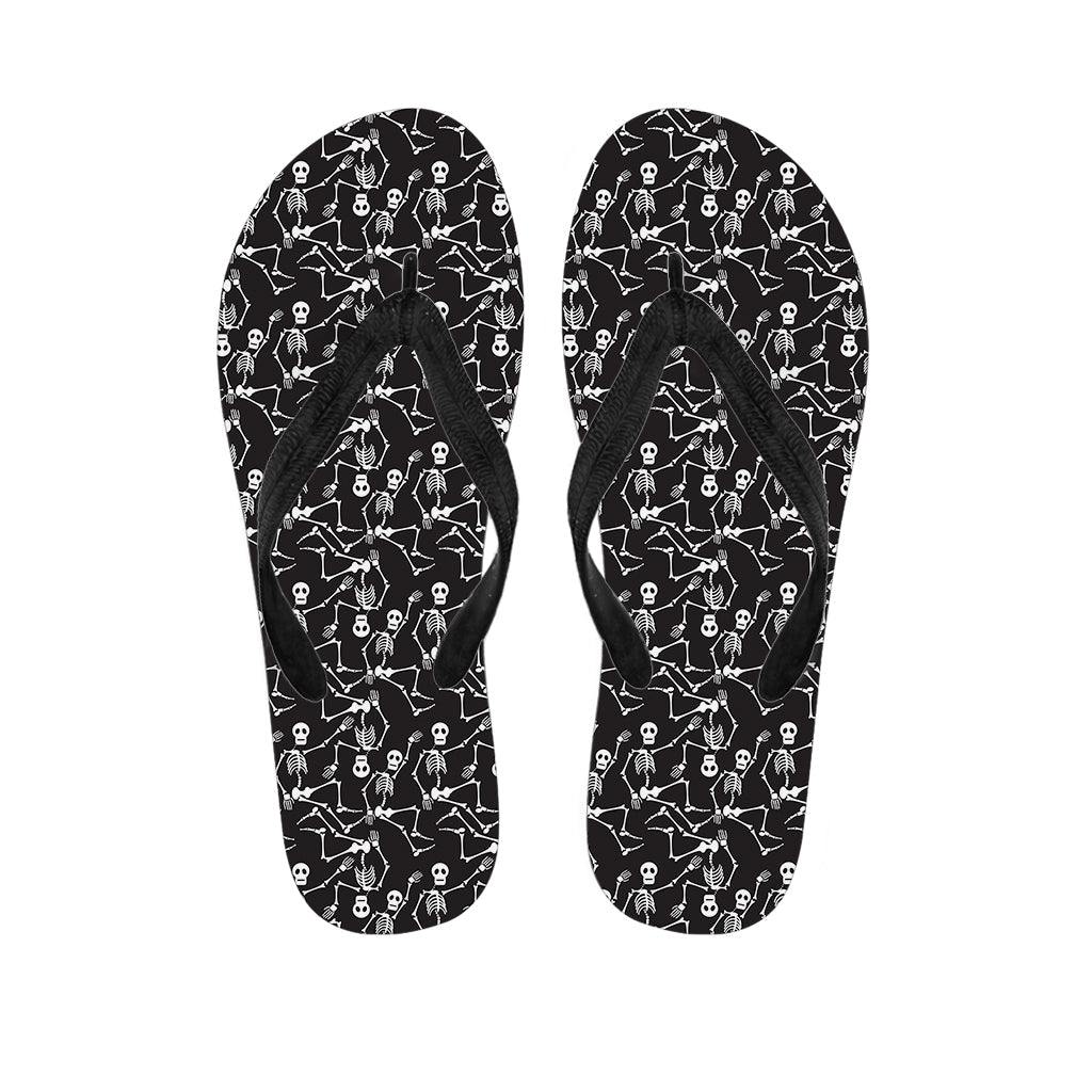 Black and White Skeleton Pattern Hawaiian Flip Flops: Embrace Island Style - 1