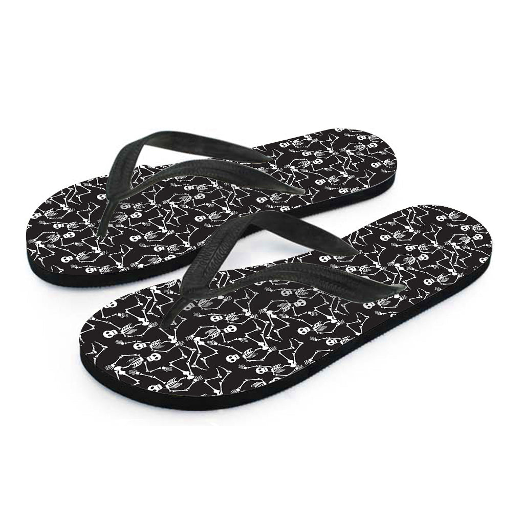 Black and White Skeleton Pattern Hawaiian Flip Flops: Embrace Island Style - 2