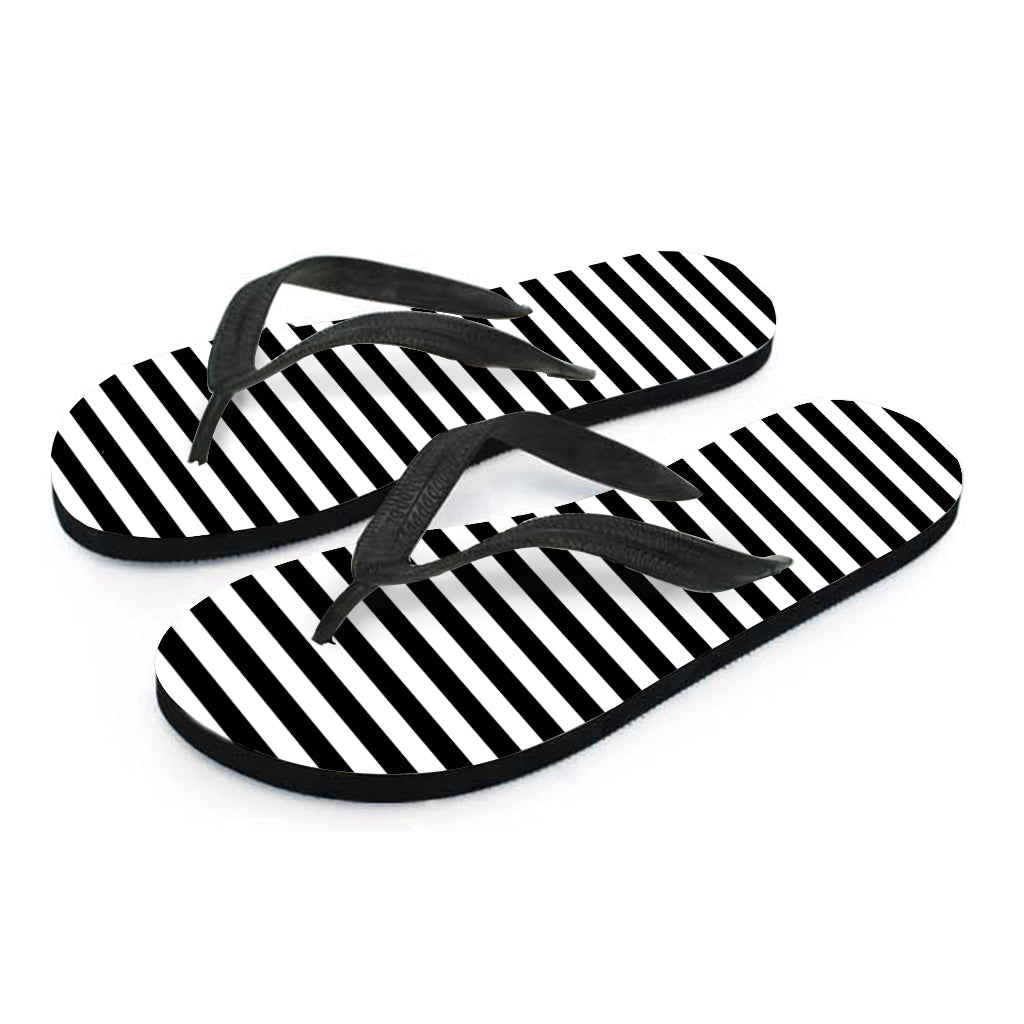 Black and White Striped Hawaiian Flip Flops: The Perfect Addition to Your Tropical Outfit - 2