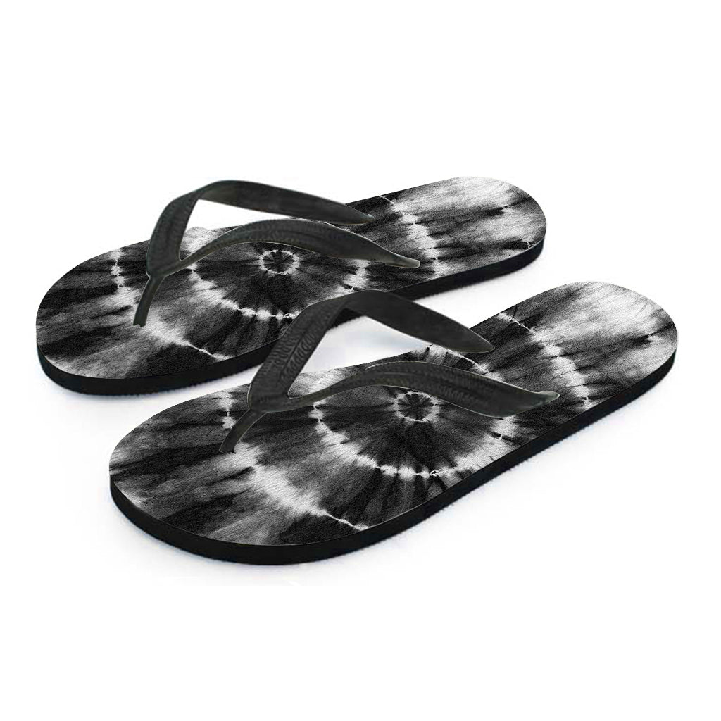 Black and White Tie-Dye Hawaiian Flip Flops: Step Out in Island Style - 2