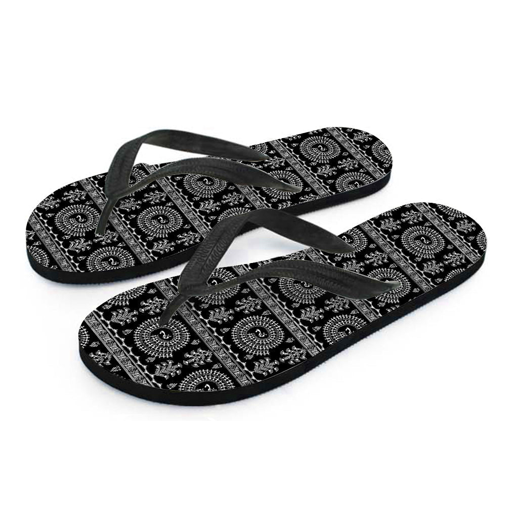 Warli Tribal Print Flip Flops for the Free-Spirited Hippie - 2