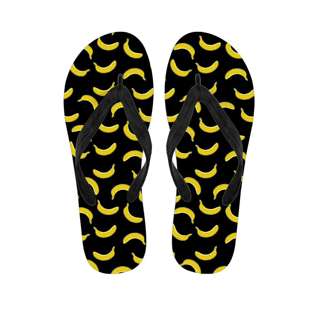 Black and Yellow Banana Pattern Hawaiian Flip Flops: Perfect for Your Tropical Outfit! - 1