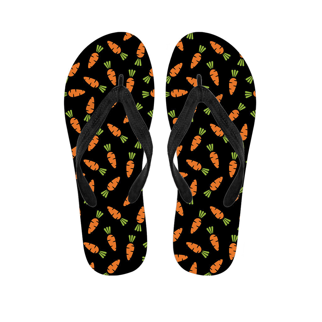 Black Carrot Pattern Print Hawaiian Flip Flops: Embrace the Aloha Spirit in Style - 1