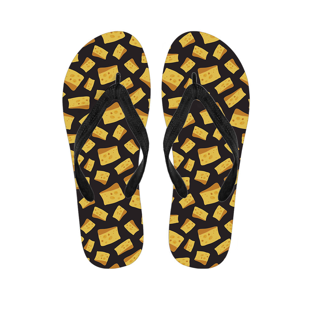 Black Cheese and Holes Pattern Hawaiian Flip Flops: Add Some Aloha to Your Outfit! - 1
