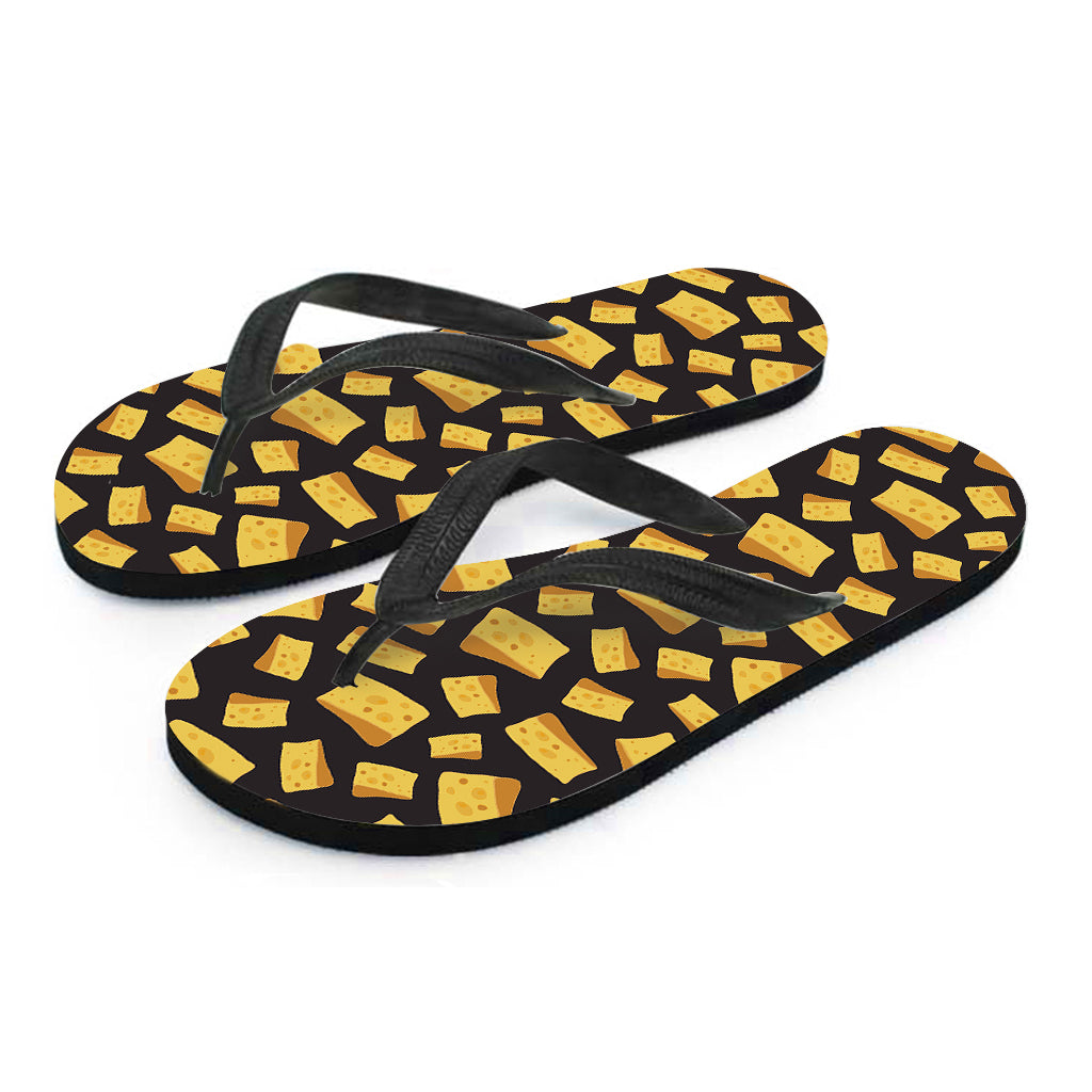 Black Cheese and Holes Pattern Hawaiian Flip Flops: Add Some Aloha to Your Outfit! - 2