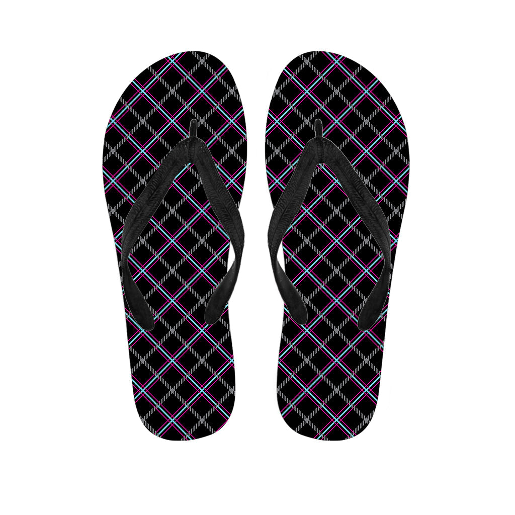 Tropical Bliss: Hawaiian Tartan Print Flip Flops for Perfect Island Style - 1