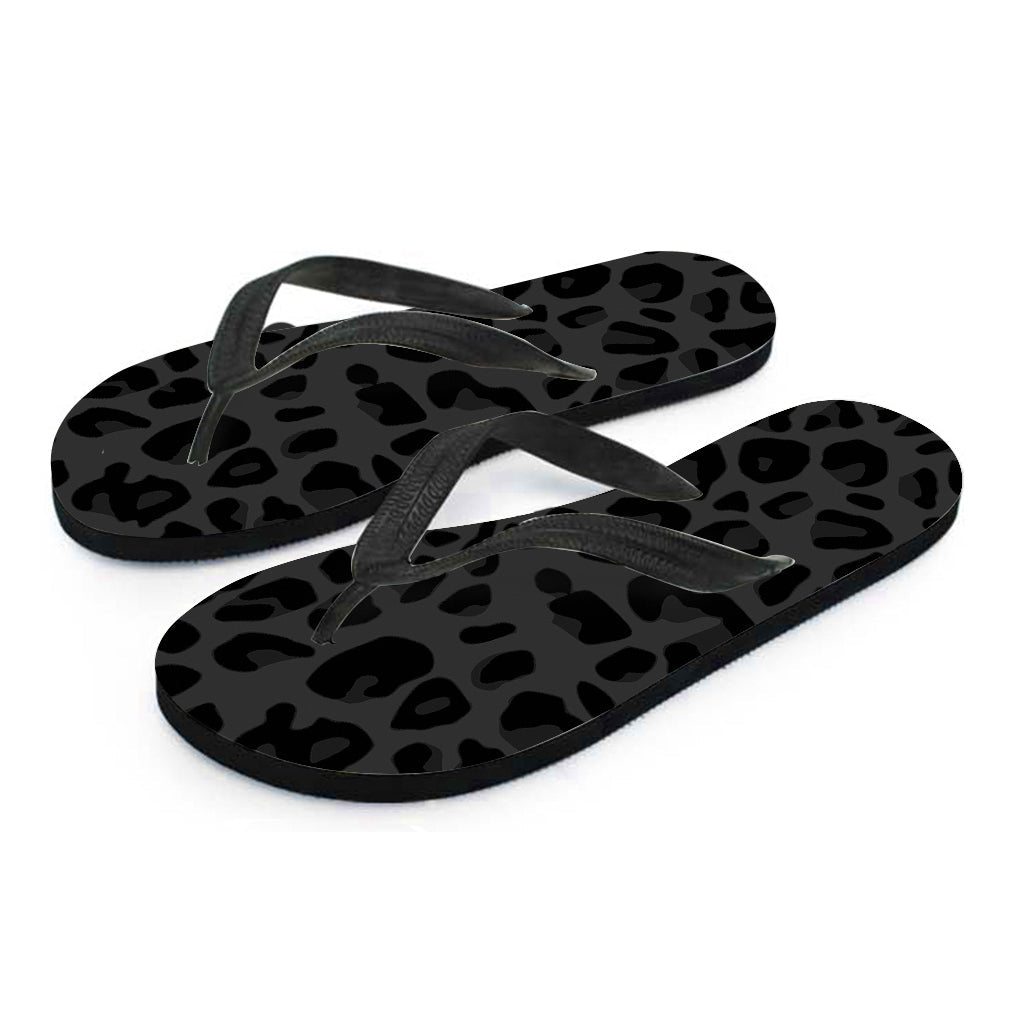 Black Leopard Print Hawaiian Style Flip Flops: Complete Your Island Outfit - 2