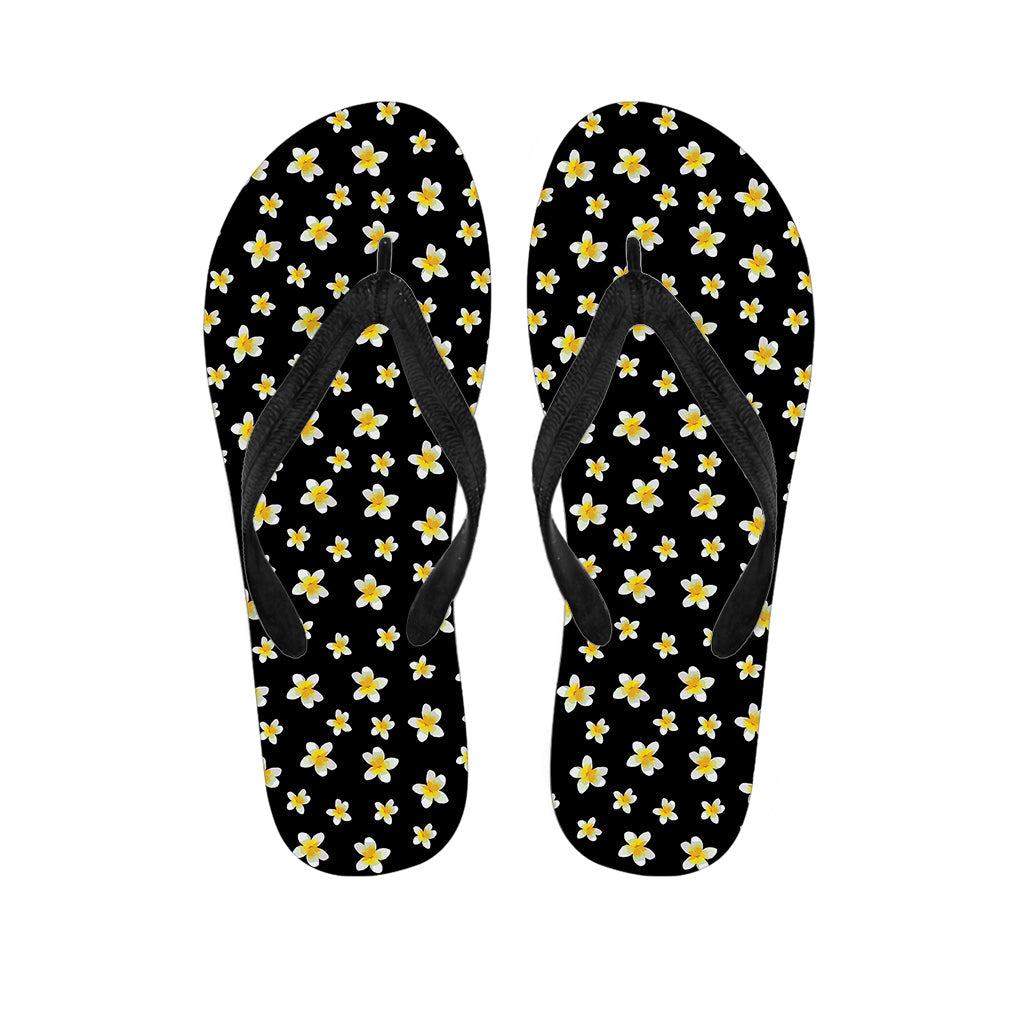 Black Plumeria Flower Hawaiian Flip Flops: The Perfect Addition to Your Tropical Attire - 1