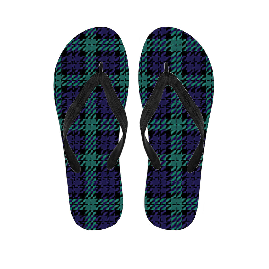 Black Watch Hawaiian Outfit with Tartan Print Flip Flops - 1