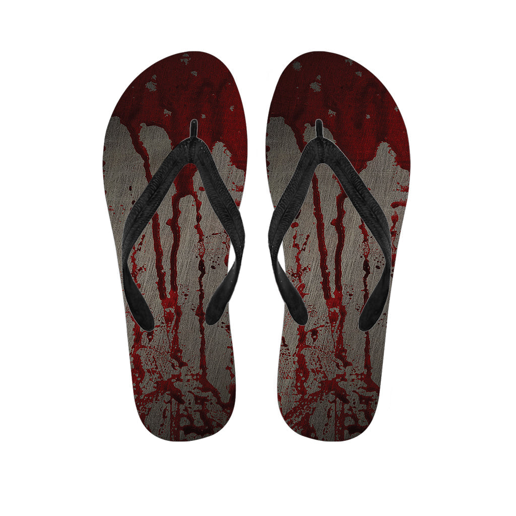 Island Style: Hawaiian Outfit with Bloody Metal Wall Print Flip Flops - 1